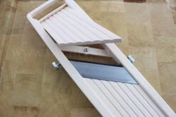 Benriner Japanese Professional Mandoline Slicer 3 Blades 9.5cm + Food Catcher And Holder -Sharp Haus Store benriner japanese professional mandoline slicer 3 blades 9cm food catcher holder 4