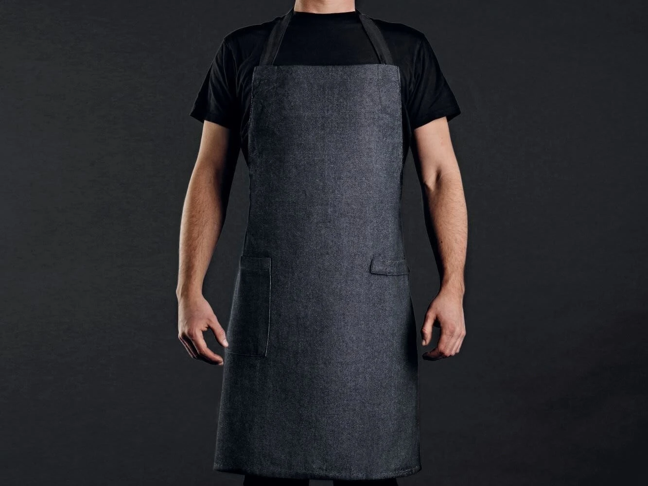 BergHOFF Gem Apron 100% Black Heathered Cotton 4 BergHOFF Gem Apron 100% Black Heathered Cotton - Image 2