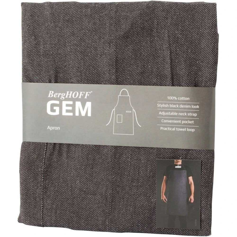 BergHOFF Gem Apron 100% Black Heathered Cotton 7 BergHOFF Gem Apron 100% Black Heathered Cotton - Image 5