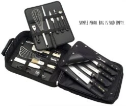 Chef Backpack With 18 Slots And 2 Removable Trays For Kitchen Tools -Sharp Haus Store chef backpack empty bag 18 slots 2 removable trays kitchen tools 2