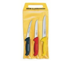 DICK Ergogrip 3-piece Butcher Professional Knife Set - Multicoloured Handles