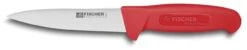 Fischer Knife Case With 7 Red Handle Butcher Knives And Accessories -Sharp Haus Store fischer 7 piece butcher knife case red handles 8