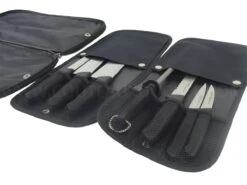 FISCHER Creative Chef Profesional Knife Bag With 6 Knives + 1 Sharpener Steel -Sharp Haus Store fischer creative chef professional knife bag 6 knives 1 sharpener steel 7