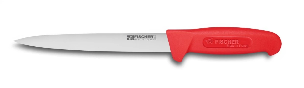 FISCHER Skinning Knife Flexible Blade 20cm - Red Handle 3 FISCHER Skinning Knife Flexible Blade 20cm - Red Handle