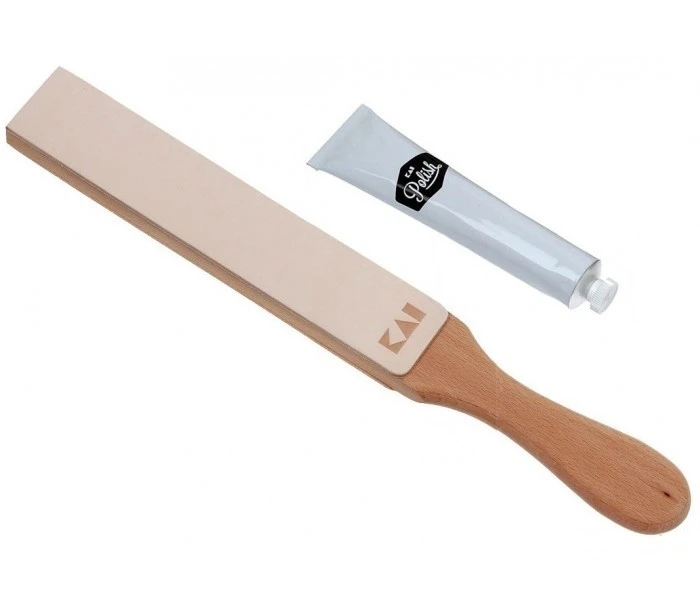 KAI Polishing Strop Set With Beech Wood Strop + Polishing Cream 3 KAI Polishing Strop Set With Beech Wood Strop + Polishing Cream