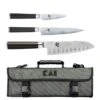 KAI Shun Classic Knife Bag With 3 Japanese Damascus Knives 1 KAI Shun Classic Knife Bag With 3 Japanese Damascus Knives -Sharp Haus Store kai shun classic knife bag 3 japanese damascus knives