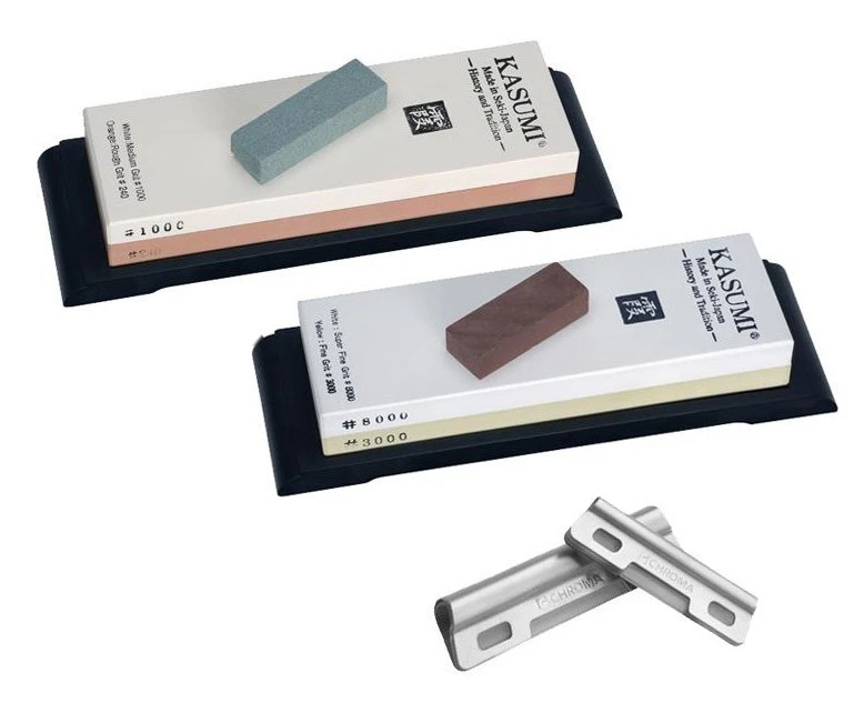 KASUMI Premium Set Of 2 Japanese Whetstones 240/1000 And 3000/8000 + 4 Accessories 3 KASUMI Premium Set Of 2 Japanese Whetstones 240/1000 And 3000/8000 + 4 Accessories