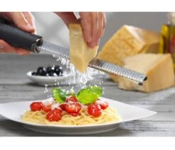 Microplane Premium Zester-Grater , Stainless Steel Blade And Black Handle 8 Microplane Premium Zester-Grater , Stainless Steel Blade And Black Handle -Sharp Haus Store microplane premium zester grater blade black handle 1