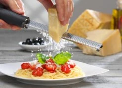 Microplane Premium Zester-Grater , Stainless Steel Blade And Red Handle -Sharp Haus Store microplane premium zester grater stainless steel red handle 3