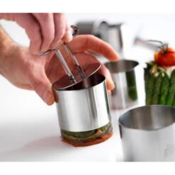 PATISSE Set Of 3 Stainless Steel Cake Rings 9cm + Tamper -Sharp Haus Store patisse 3 piece cake ring set tamper 2