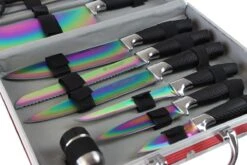 Pradel Excellence 12- Piece Knife Case - Blades With Titanium Coating -Sharp Haus Store pradel excellence 12 piece knife case blades titanium coating 3