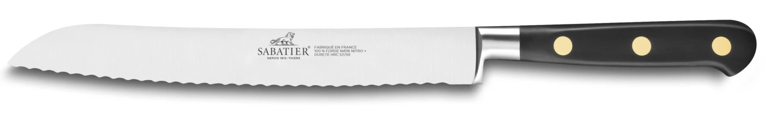 Sabatier Ideal 100% Forged Bread Knife 20cm With Brass Rivets 3 Sabatier Ideal 100% Forged Bread Knife 20cm With Brass Rivets