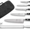 Sabatier Ideal 100% Forged Set Of 5 Kitchen Knives + 1 Sharpening Steel + Knife Bag -Sharp Haus Store sabatier ideal forged set 5 kitchen knives 1 sharpening steel knife bag
