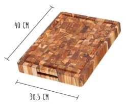 TeakHaus Chopping Block With Hand Grips 40 X 30cm - Made Of Teak Wood