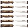 Tramontina Set Of 12 Steak Knives With Brown Handles And Serrated Blades