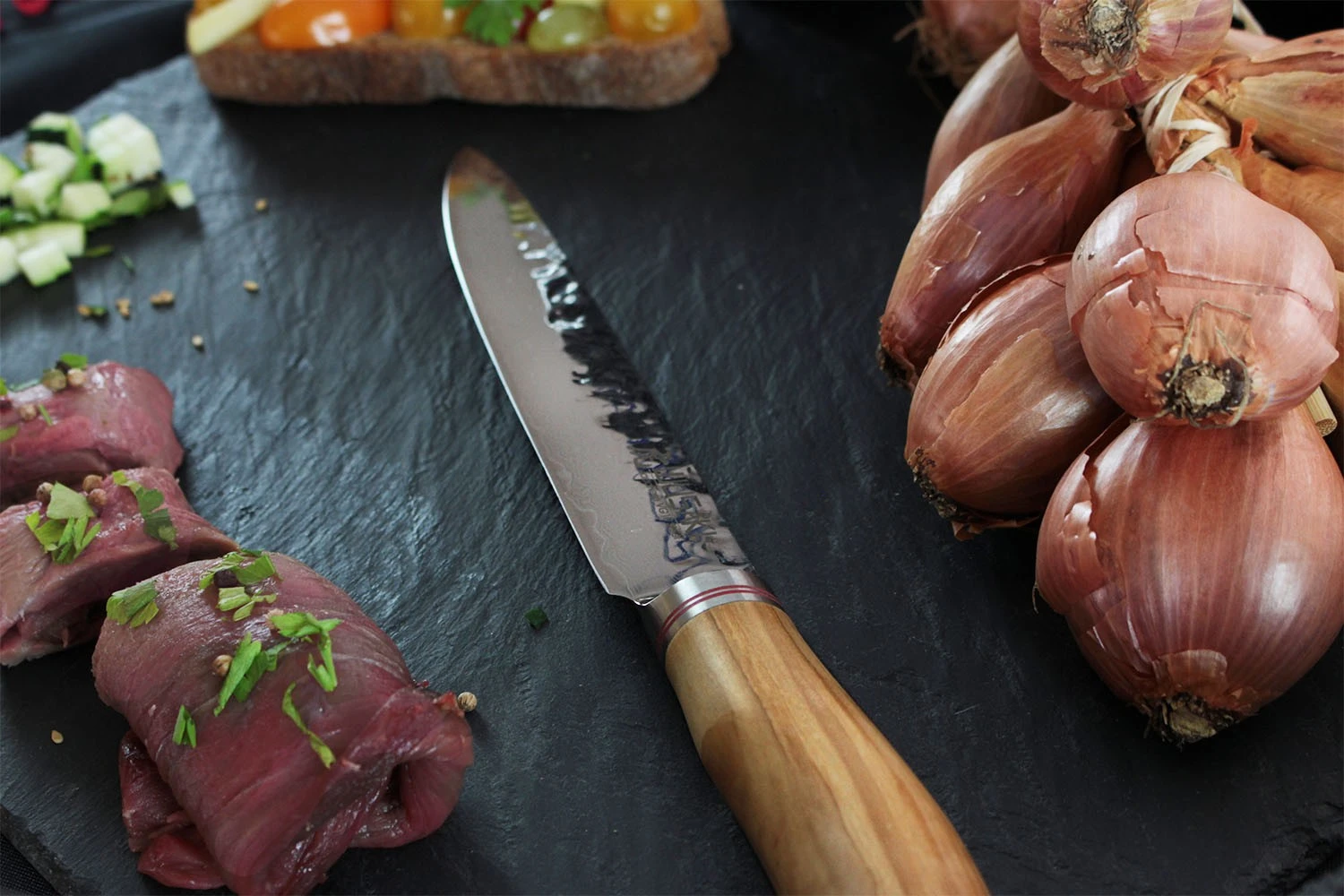 Wusaki Damas VG10 Carving Knife 20cm Olive Wood Handle 8 Wusaki Damas VG10 Carving Knife 20cm Olive Wood Handle - Image 6