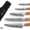 Wusaki Damas VG10 Set With 5 Kitchen Knives + 1 Roll Bag 2 Wusaki Damas VG10 Set With 5 Kitchen Knives + 1 Roll Bag -Sharp Haus Store wusaki damas vg10 set 5 kitchen knives 1 roll bag